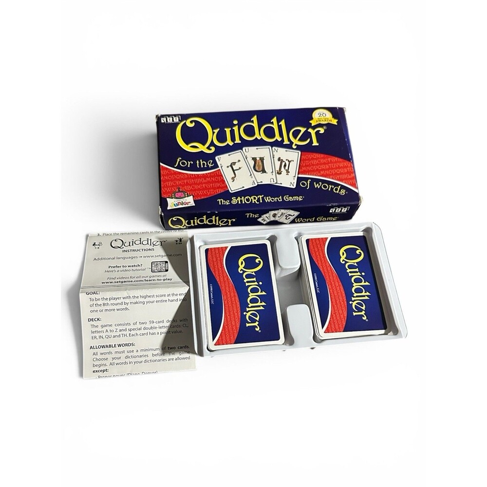 Quiddler for the FUN of Words Card Game , The Short Word Game, with instructions